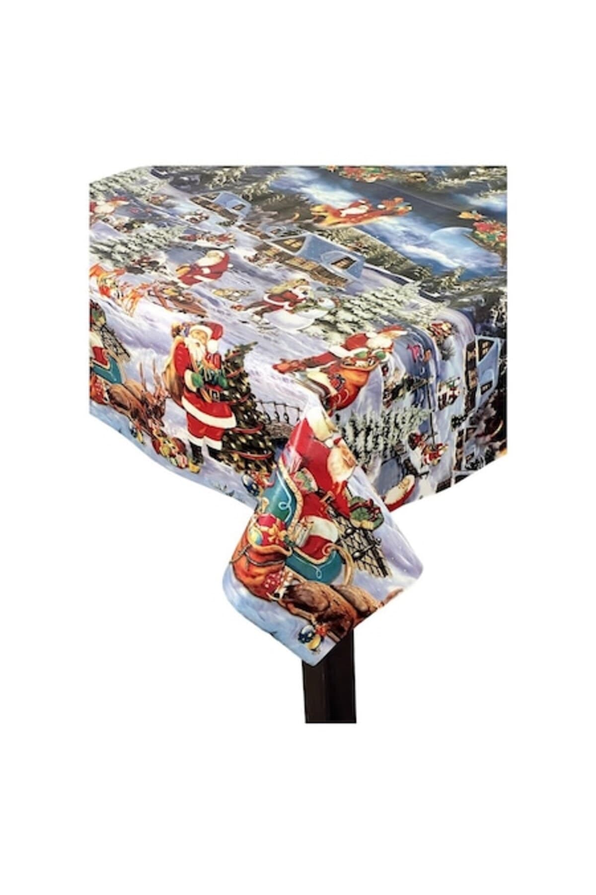 Fotografie produs: Fata de masa tip musama, Mos Craciun albastru, 140 x 450 cm