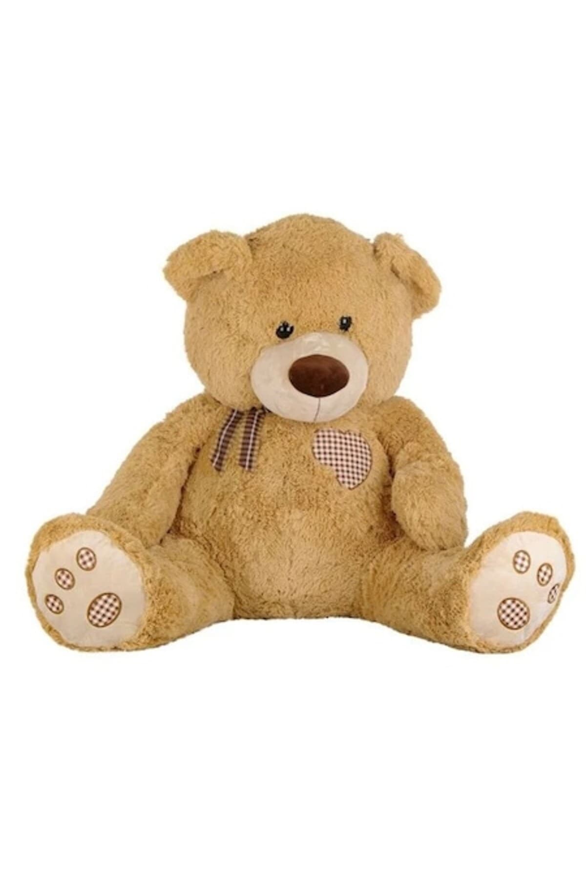 Fotografie produs: Ursulet de plus maro cu panglica in carouri, 70 cm