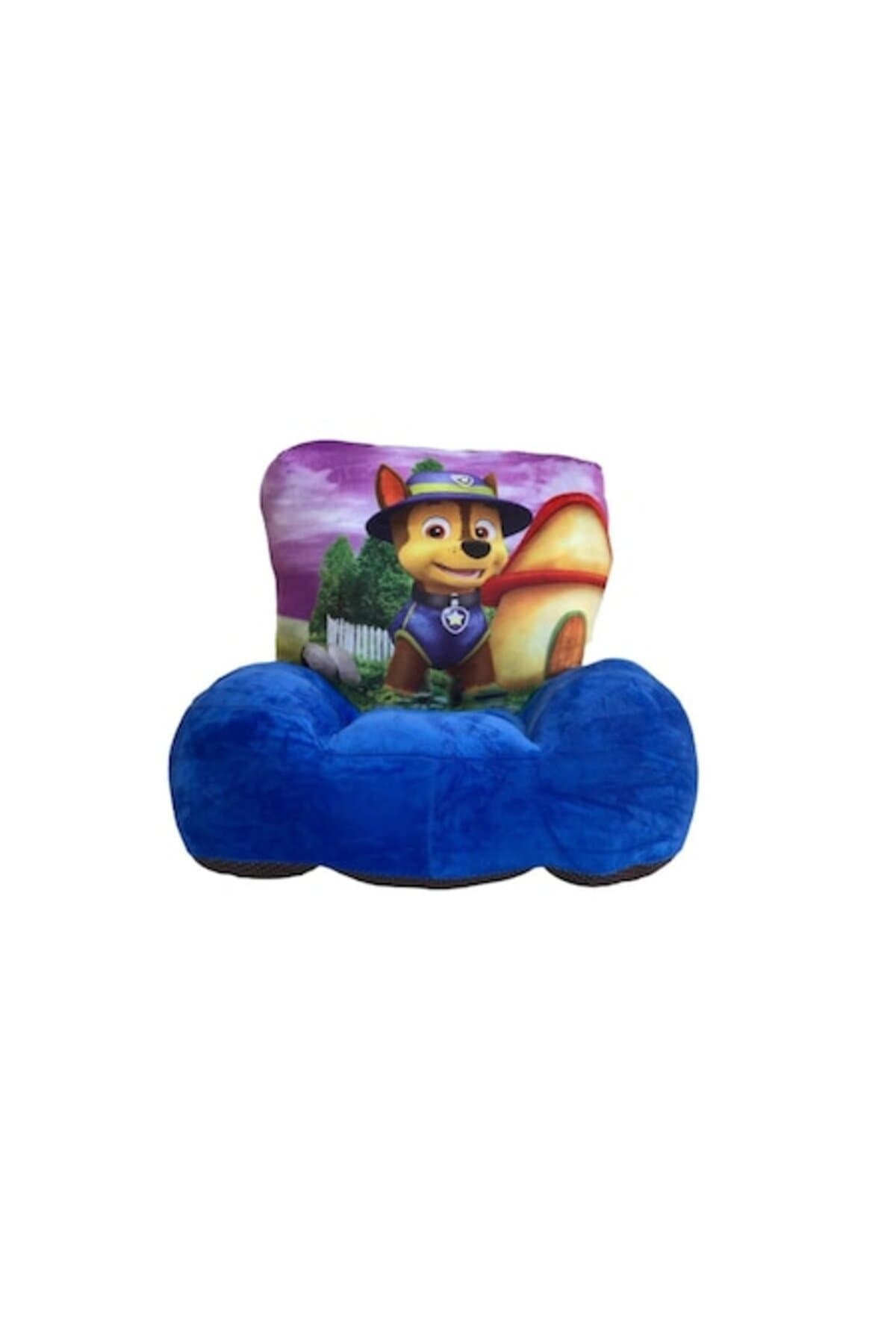 Fotografie produs: Fotoliu moale de plus pentru copii cu spatar 3D, Patrula Catelusilor Chase, 50 cm, albastru