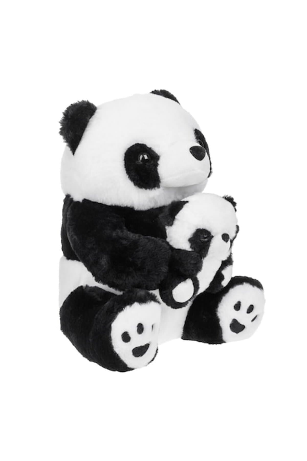 Fotografie produs: Jucarie de plus, Panda cu pui, alb si negru, 38 cm