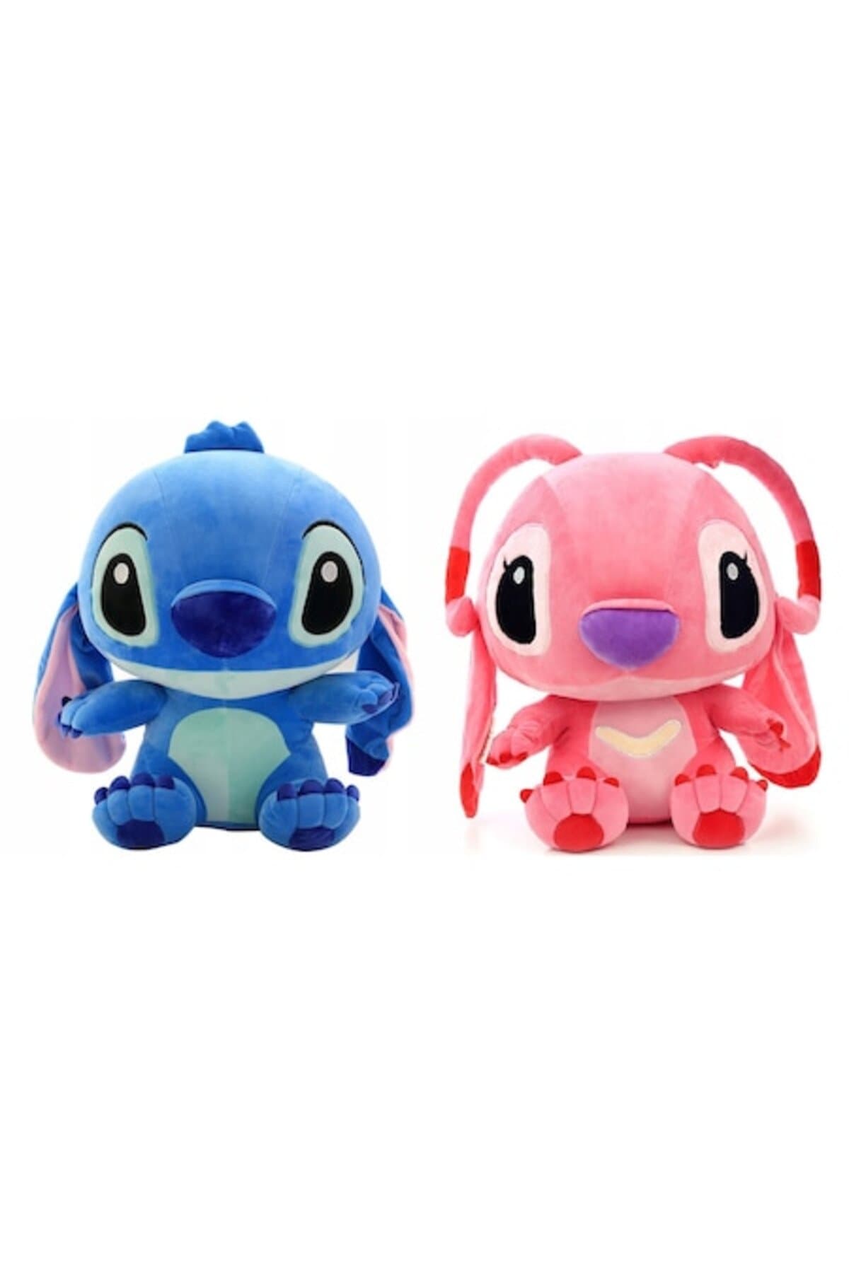 Fotografie produs: Set de 2 jucarii de plus Lilo si Stitch, mascota Stitch si Angel, 25 cm, albastru/roz