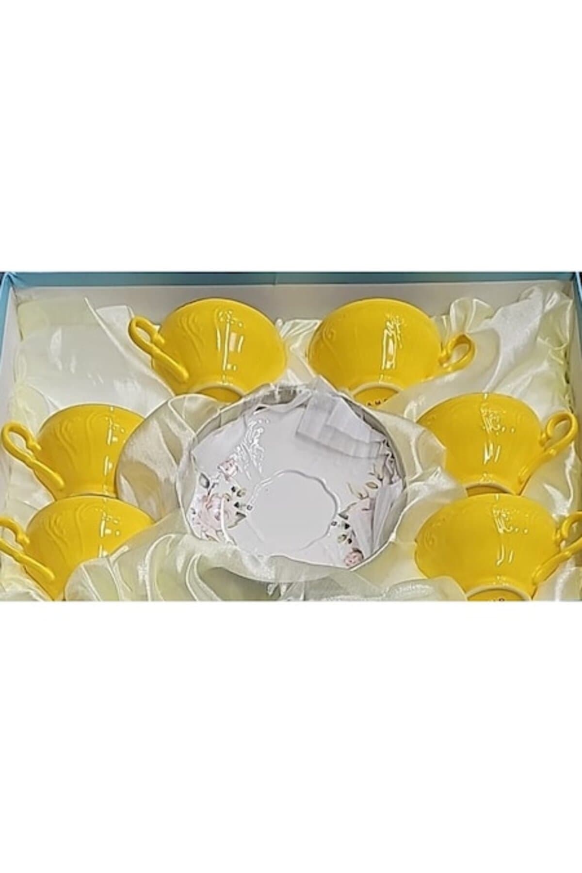 Fotografie produs: Set de 6 cesti de cafea 200 ml galbene cu farfurii - Concept E Efrall