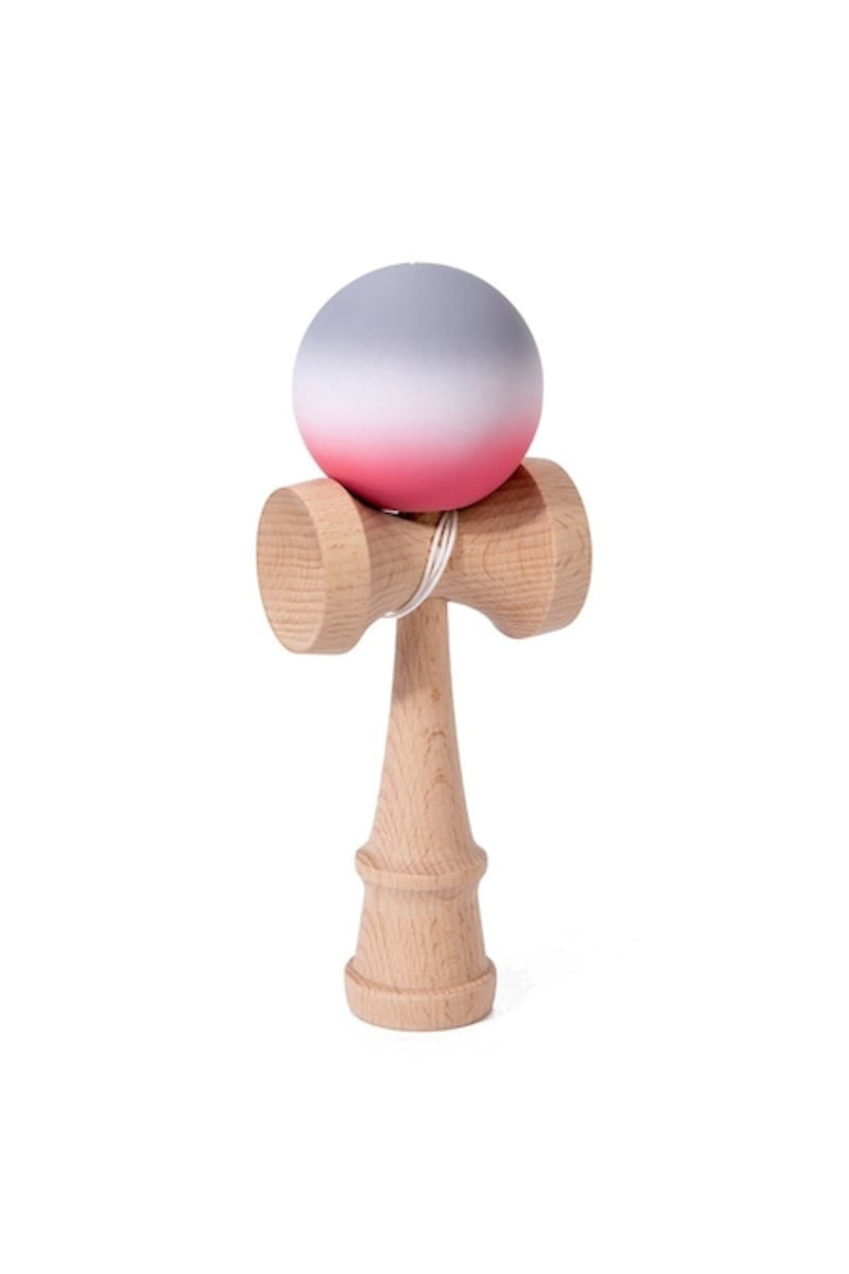 Fotografie produs: Jucarie interactiva Kendama, Avaleea, 18 cm, Model Gradient 9, Rosu/Alb/Gri, Lemn