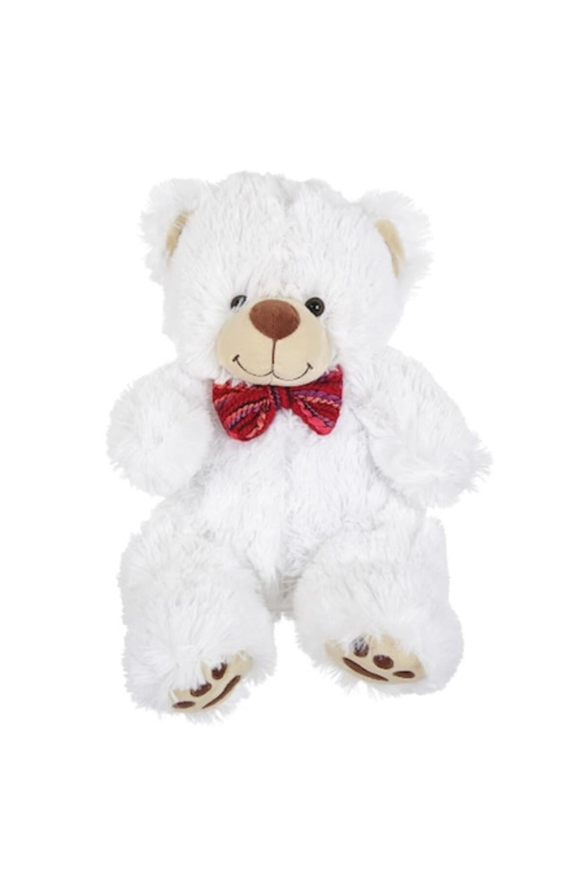 Fotografie produs: Ursulet de plus cu papion pentru copii, alb, 30 cm