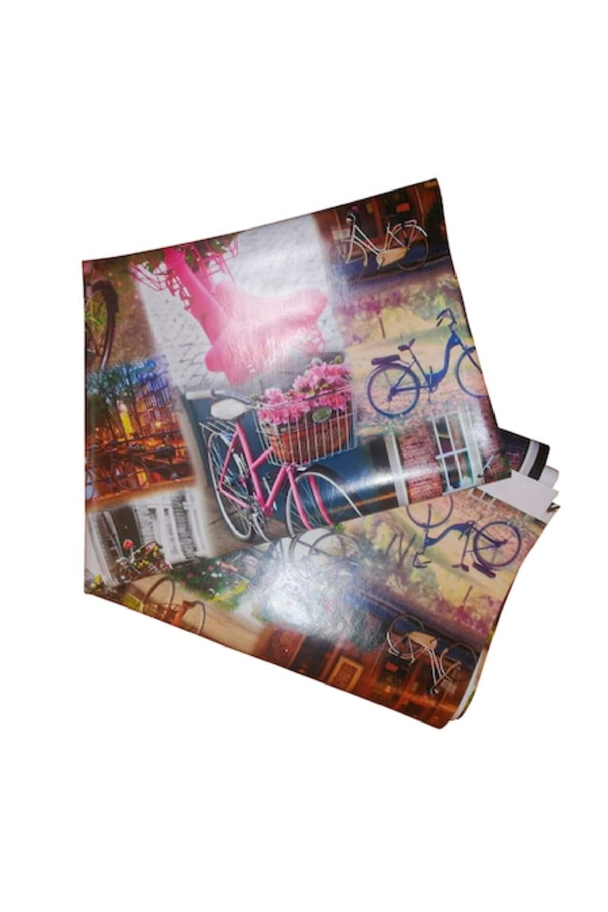 Fata de masa impermeabila ND, 200x140 cm, PVC pe material textil, decor bicicleta BK6