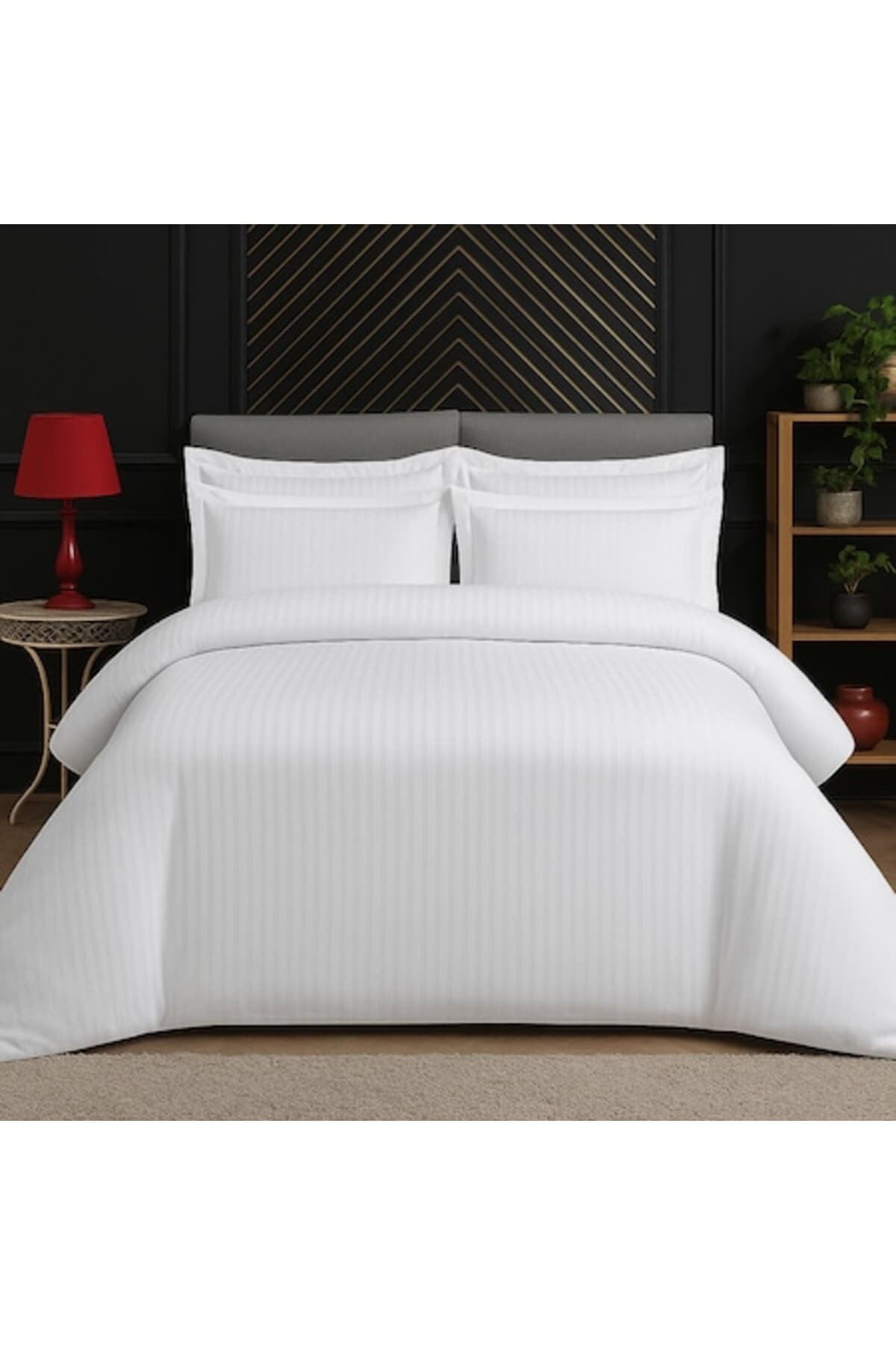 Fotografie produs: Set de lenjerie de pat Damasc, 6 piese, alb