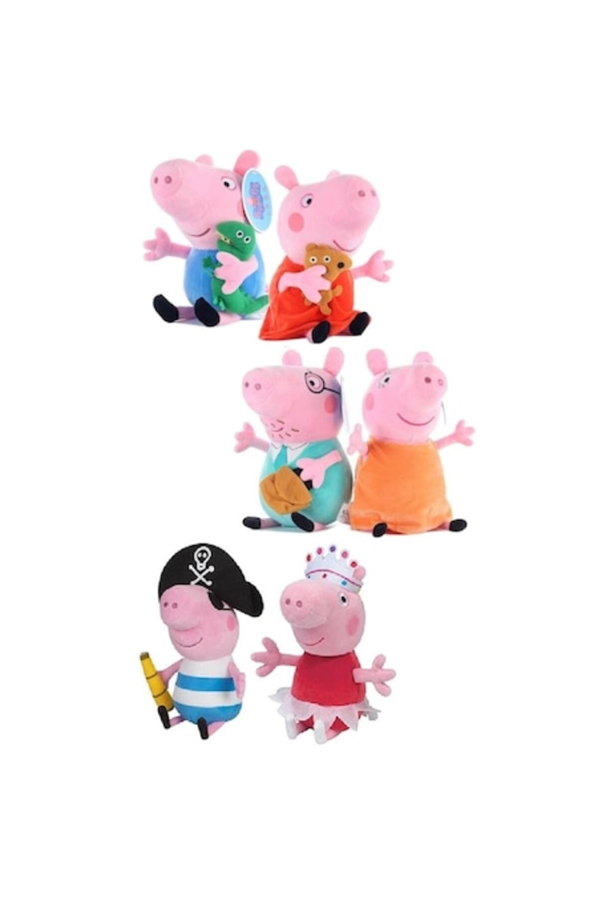 Fotografie produs: Set de 6 figurine de plus Peppa Pig Familia