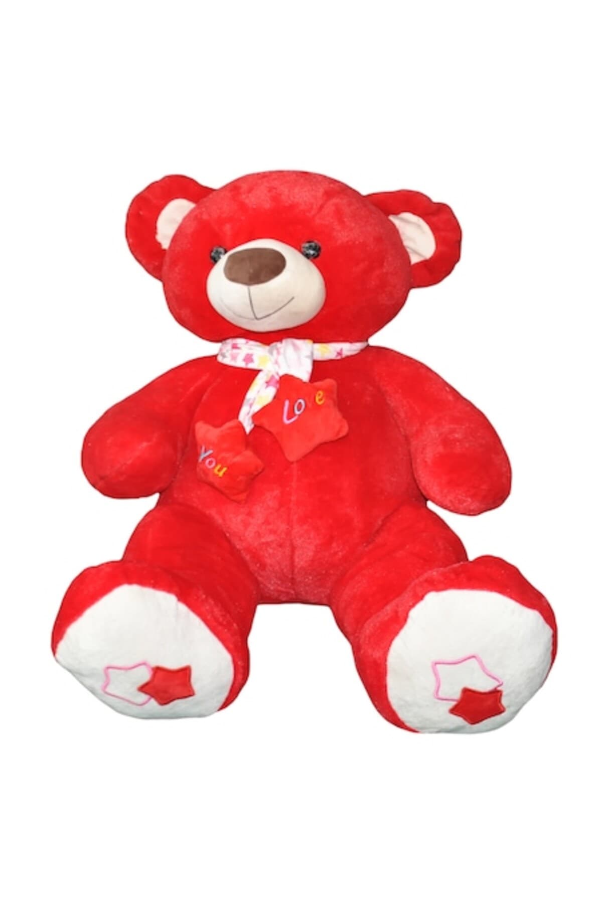 Fotografie produs: Ursulet de plus gigant cu esarfa, 110 cm, rosu