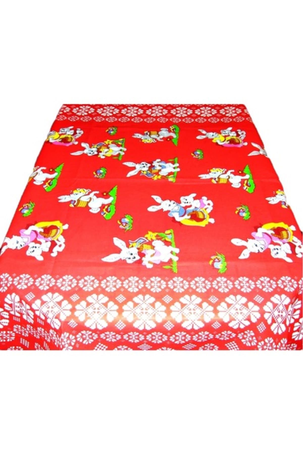 Fata de masa Paste fond rosu, bumbac, 150x120 cm, model 3