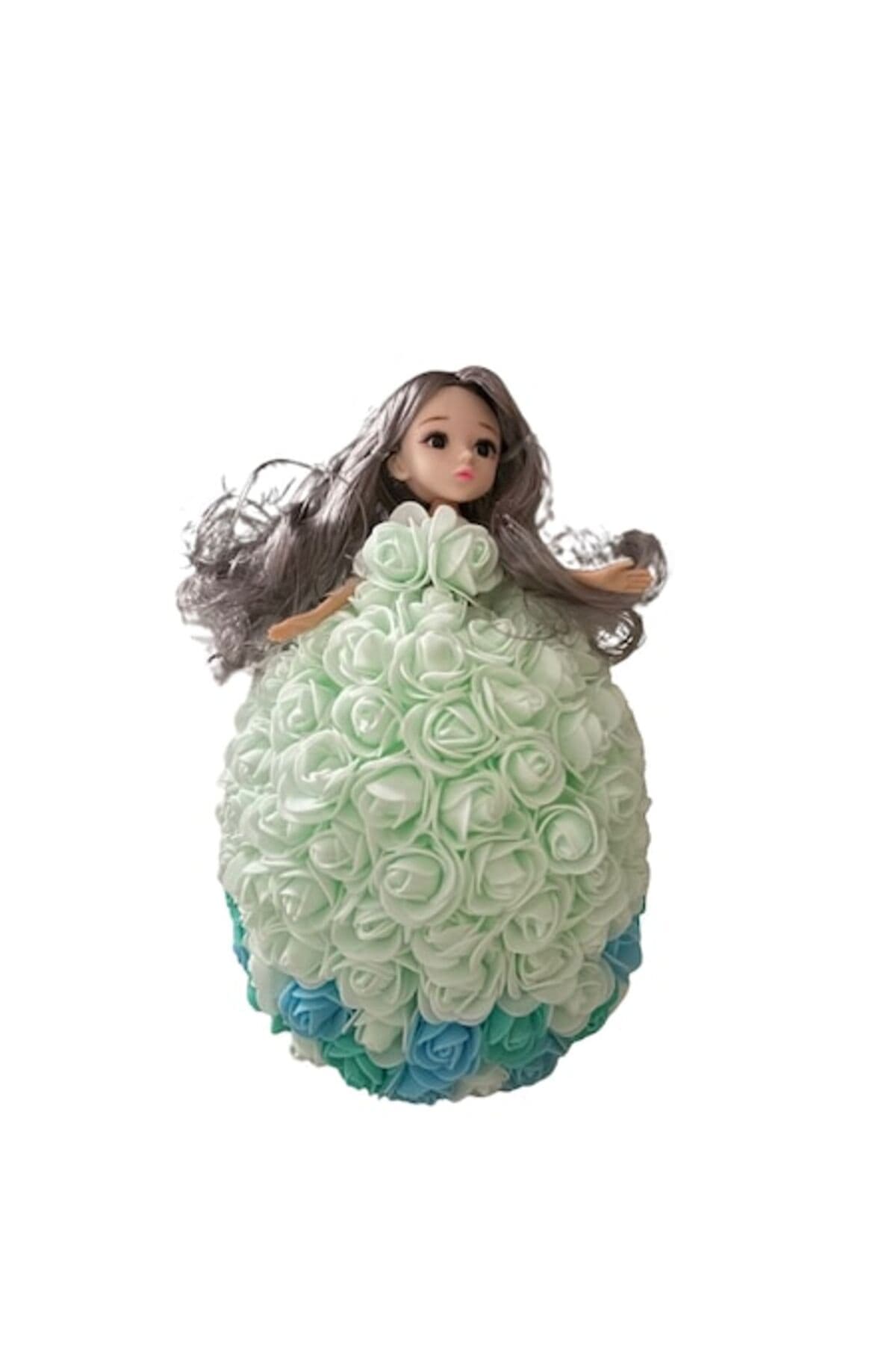 Fotografie produs: Papusa cu trandafir din spuma turcoaz