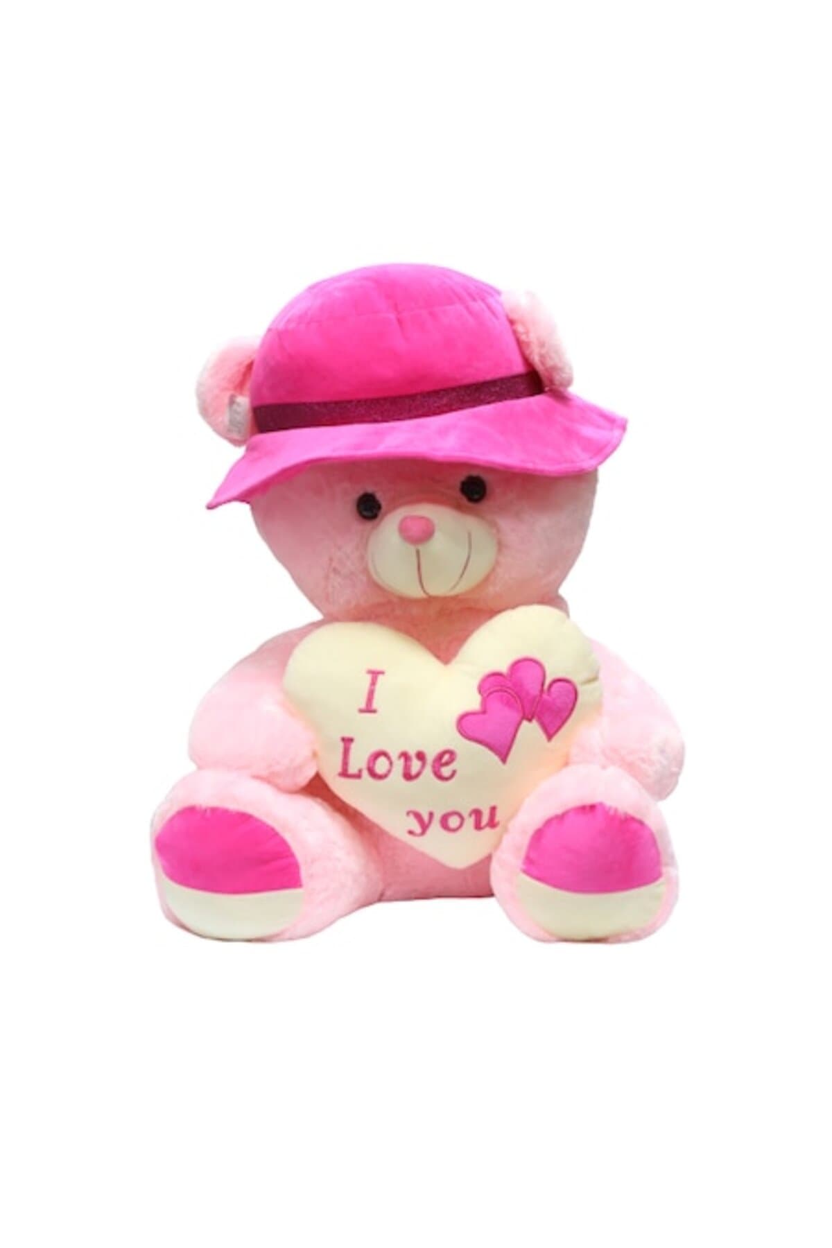 Fotografie produs: Ursulet de plus cu palarie 90 cm, roz