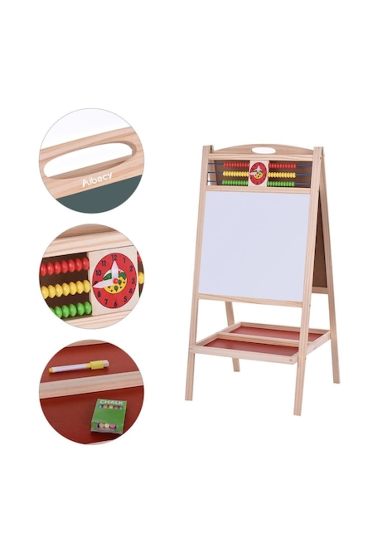 Fotografie produs: Tabla magnetica de scris din lemn cu doua fete