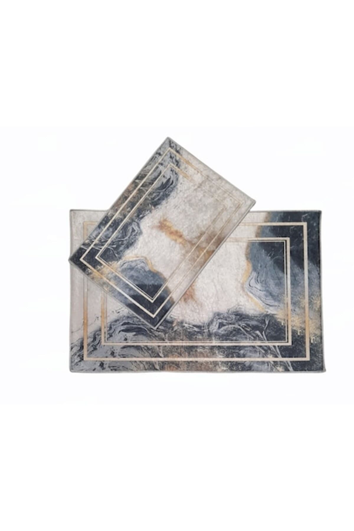 Fotografie produs: Set de covorase de baie antiderapante, 2 bucati, 60x90cm, 40x60cm, model 19