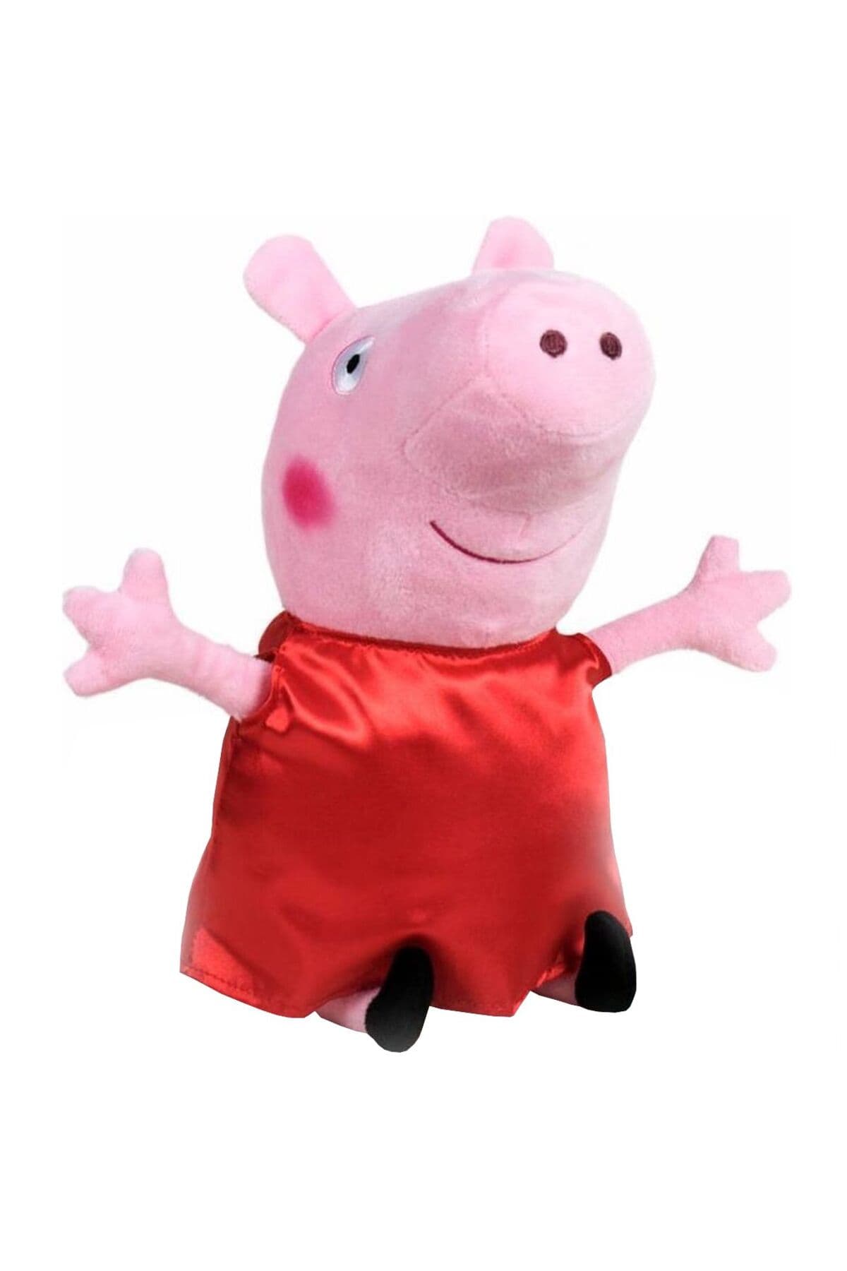 Jucarie din plus Peppa Pig cu rochie rosie din satin, 25 cm