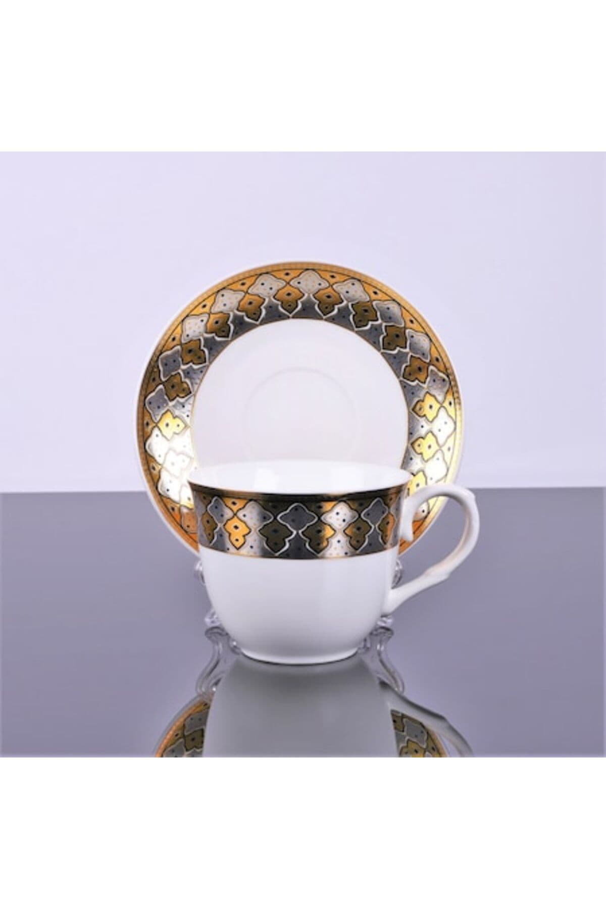 Fotografie produs: Set MALOOKI de 6 cesti + 6 farfurioare, multicolor, 200 ml