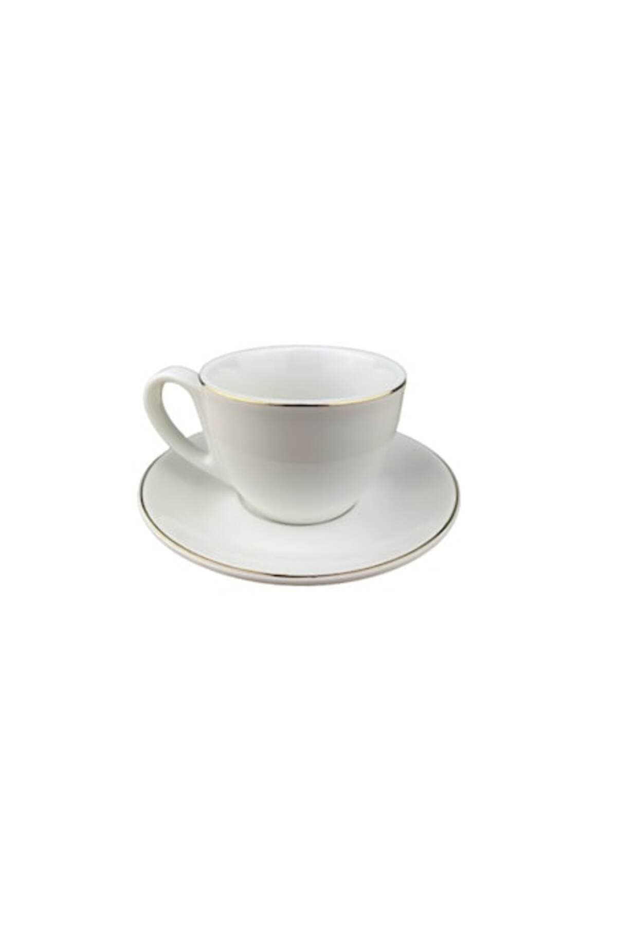 Fotografie produs: Set de 6 cesti de cafea, 6x 100ml, farfurie rotunda, alba