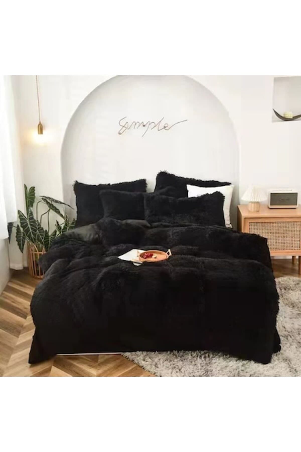 Fotografie produs: Set de lenjerie de pat Cocolino super pufos, 6 piese, negru
