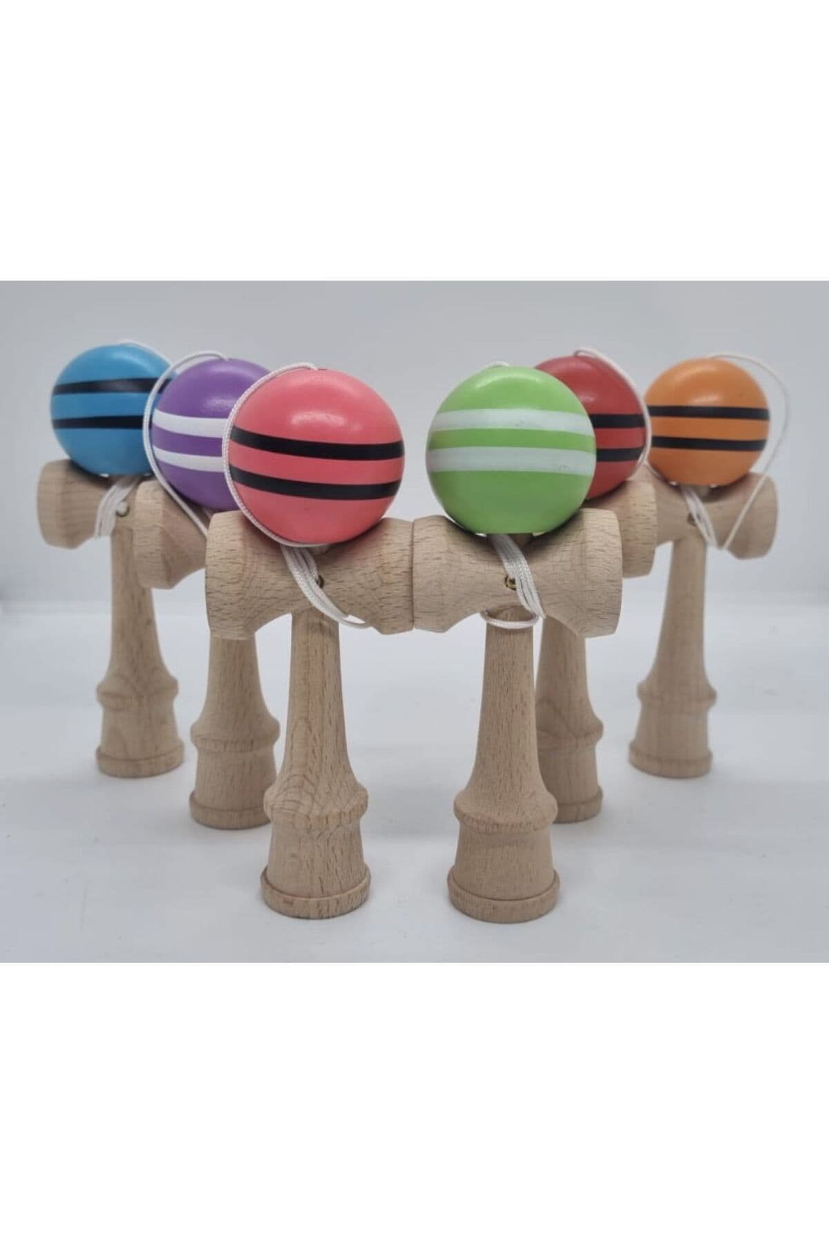 Fotografie produs: Mini Kendama 12 cm, din lemn, culori mixte
