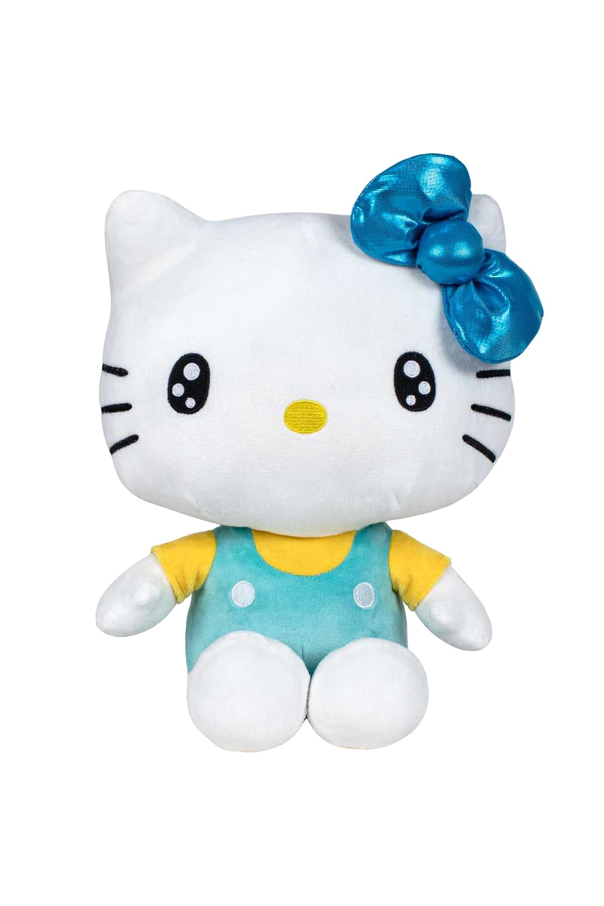 Fotografie produs: Jucarie din plus Hello Kitty cu salopeta vernil, Editie aniversara, 22 cm - Multicolor