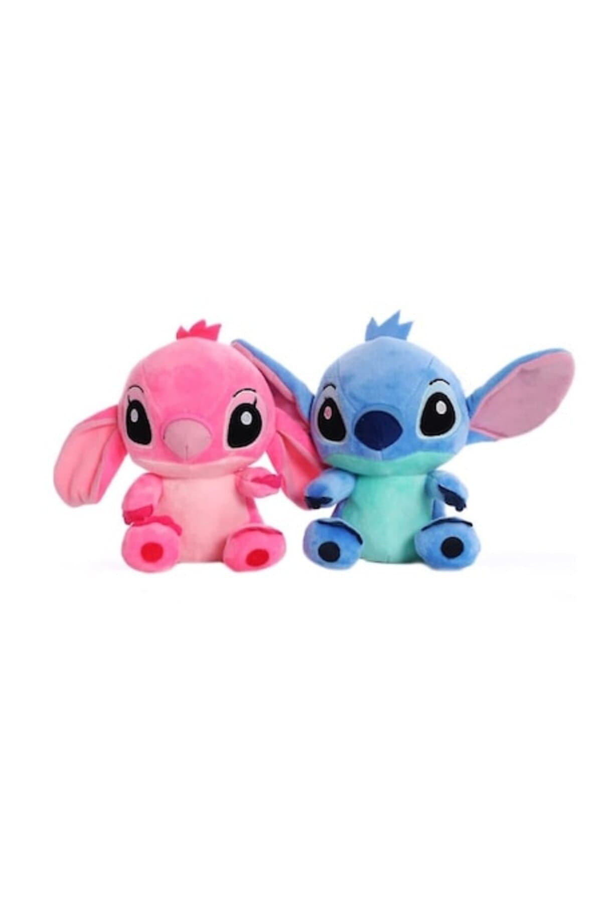 Set 2 jucarii de plus Virtual Trend® - 23 cm, personaj Lilo&Stitch, albastru/roz