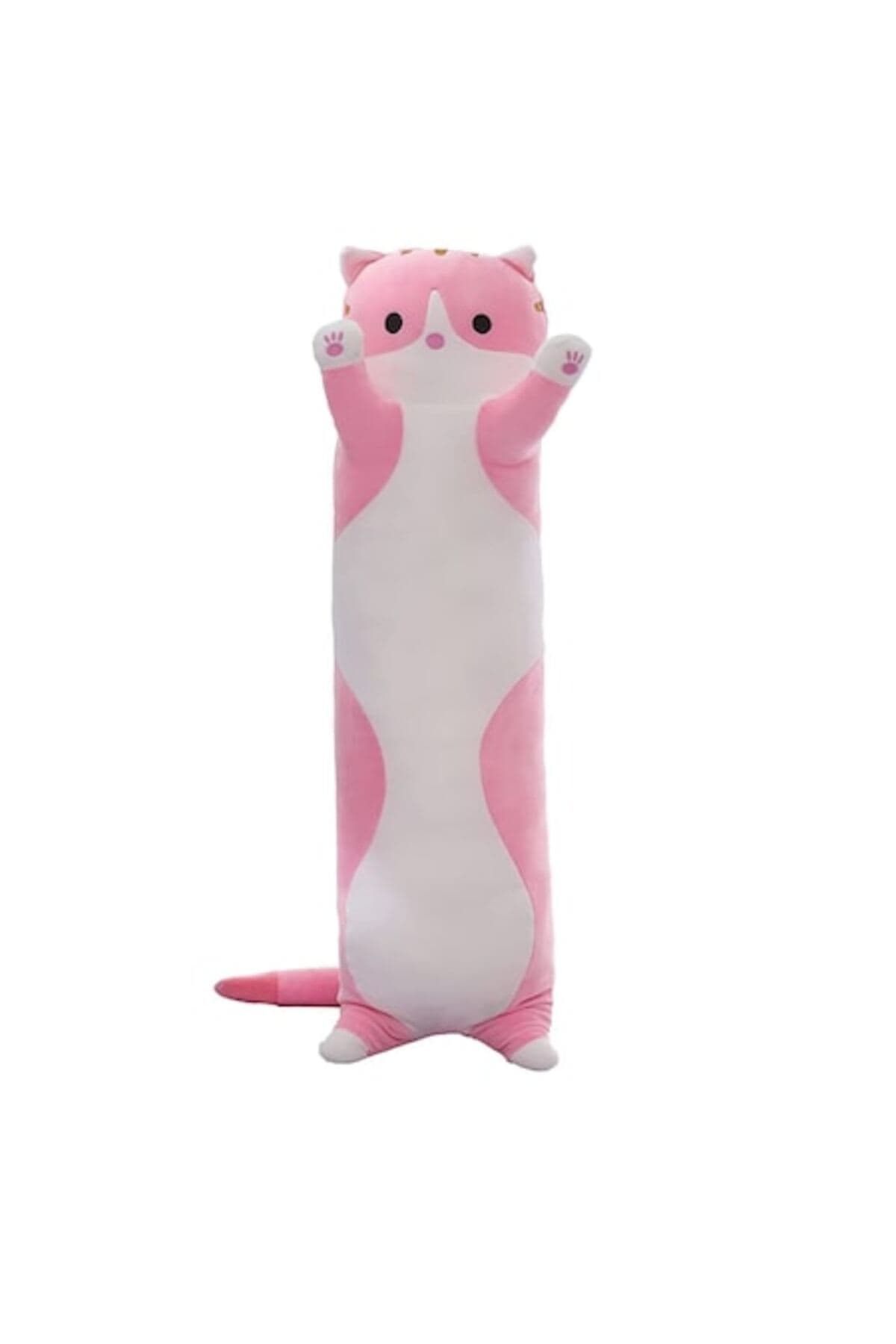 Fotografie produs: Perna lunga de plus pentru pisica, lavabil, umplutura antialergic , pentru copii si adulti, 70 cm, roz