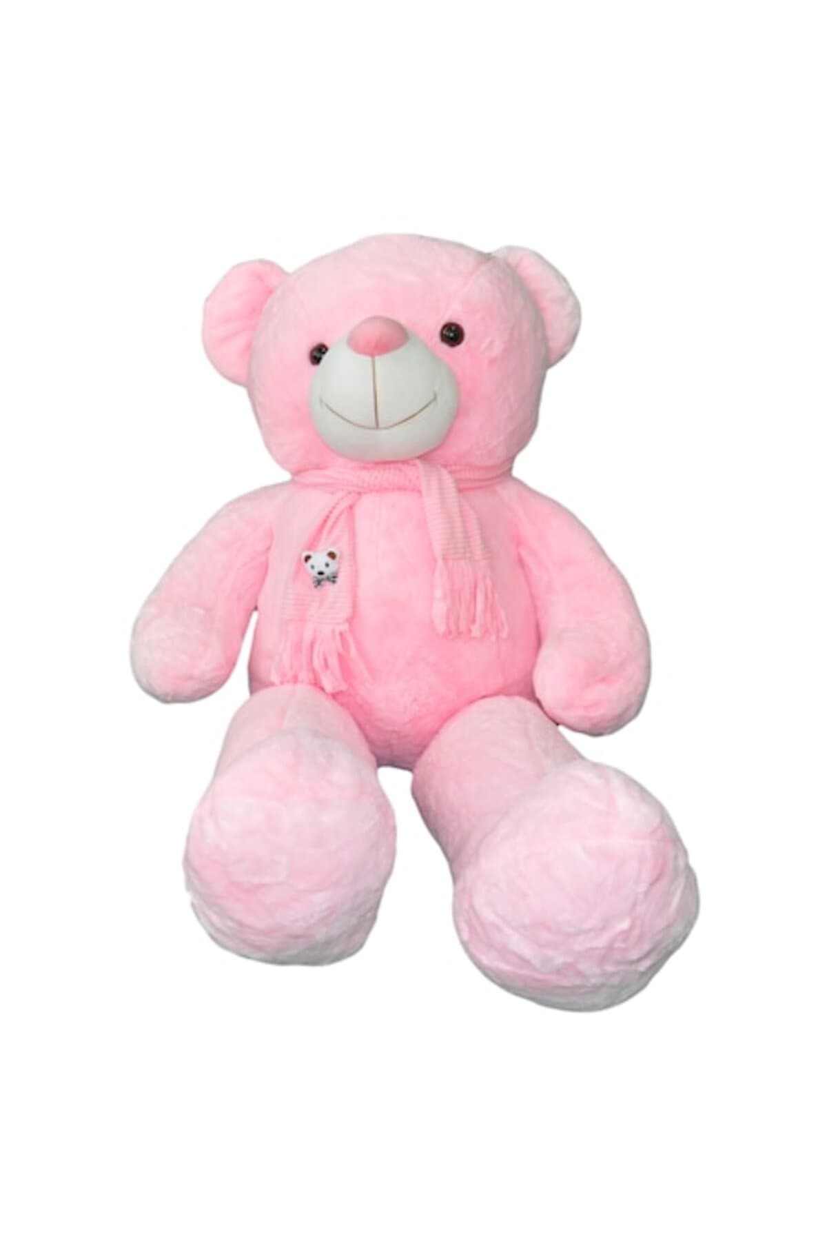 Fotografie produs: Ursulet de plus gigant cu esarfa, roz, 110 cm