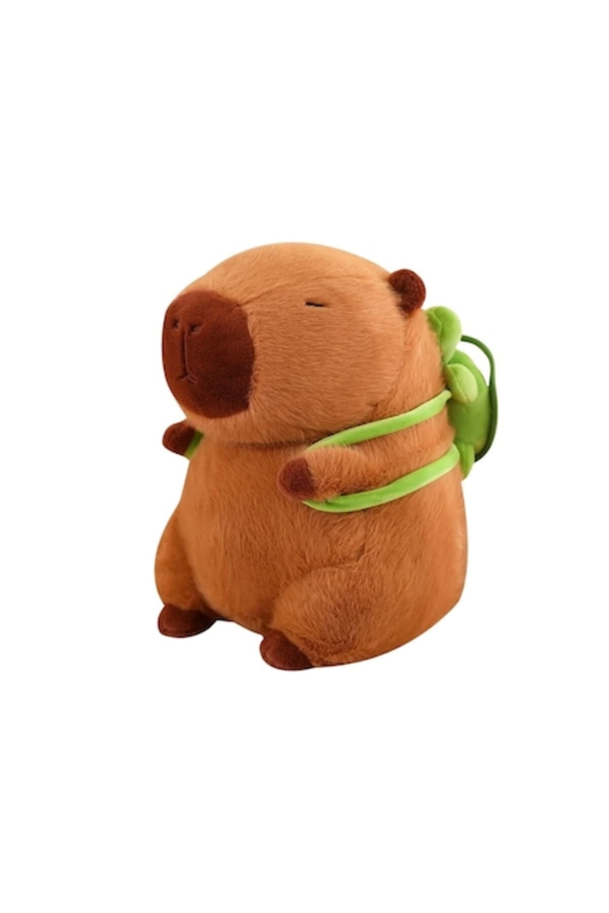 Fotografie produs: Jucarie de plus, DrKala, Capibara cu rucsac detasabil, maro/verde, 45 cm