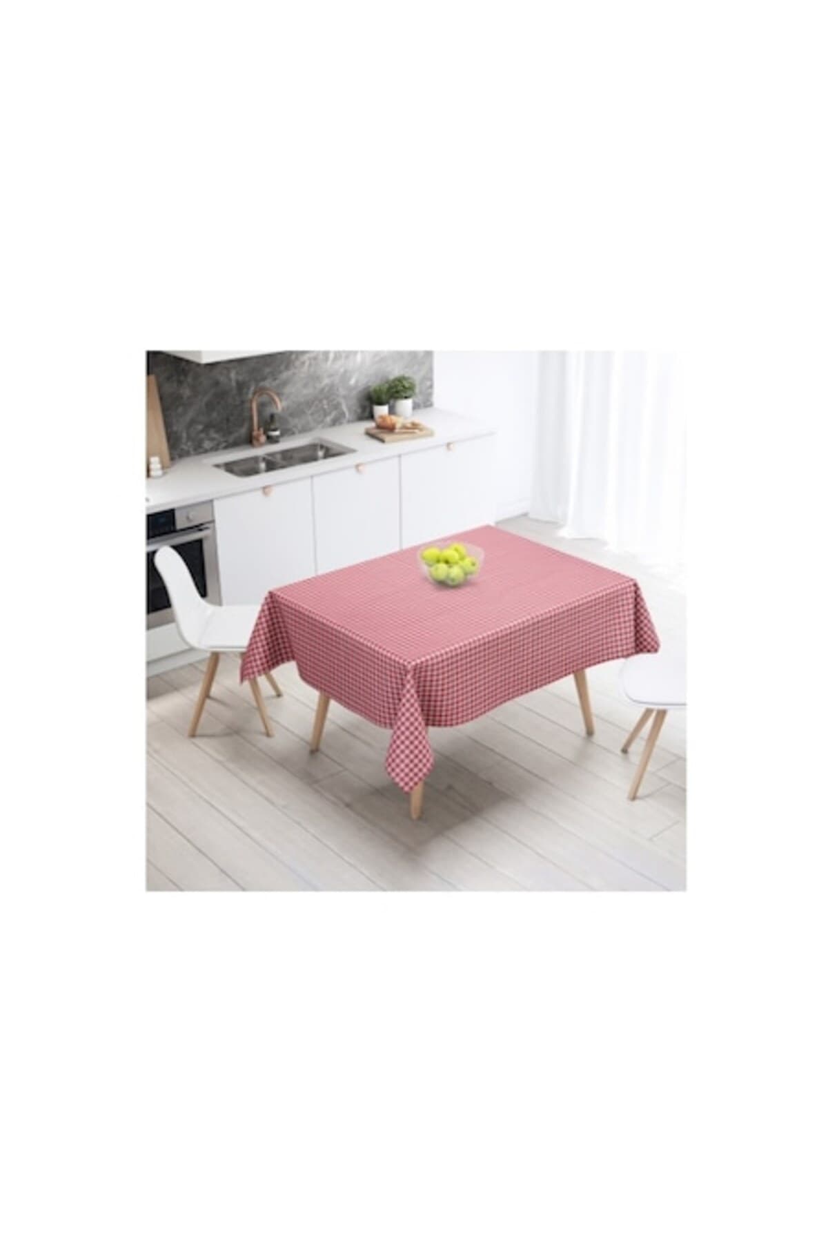 Fotografie produs: Fata de masa din textil model geometric carouri 160 x 180 m ROSU-Concept