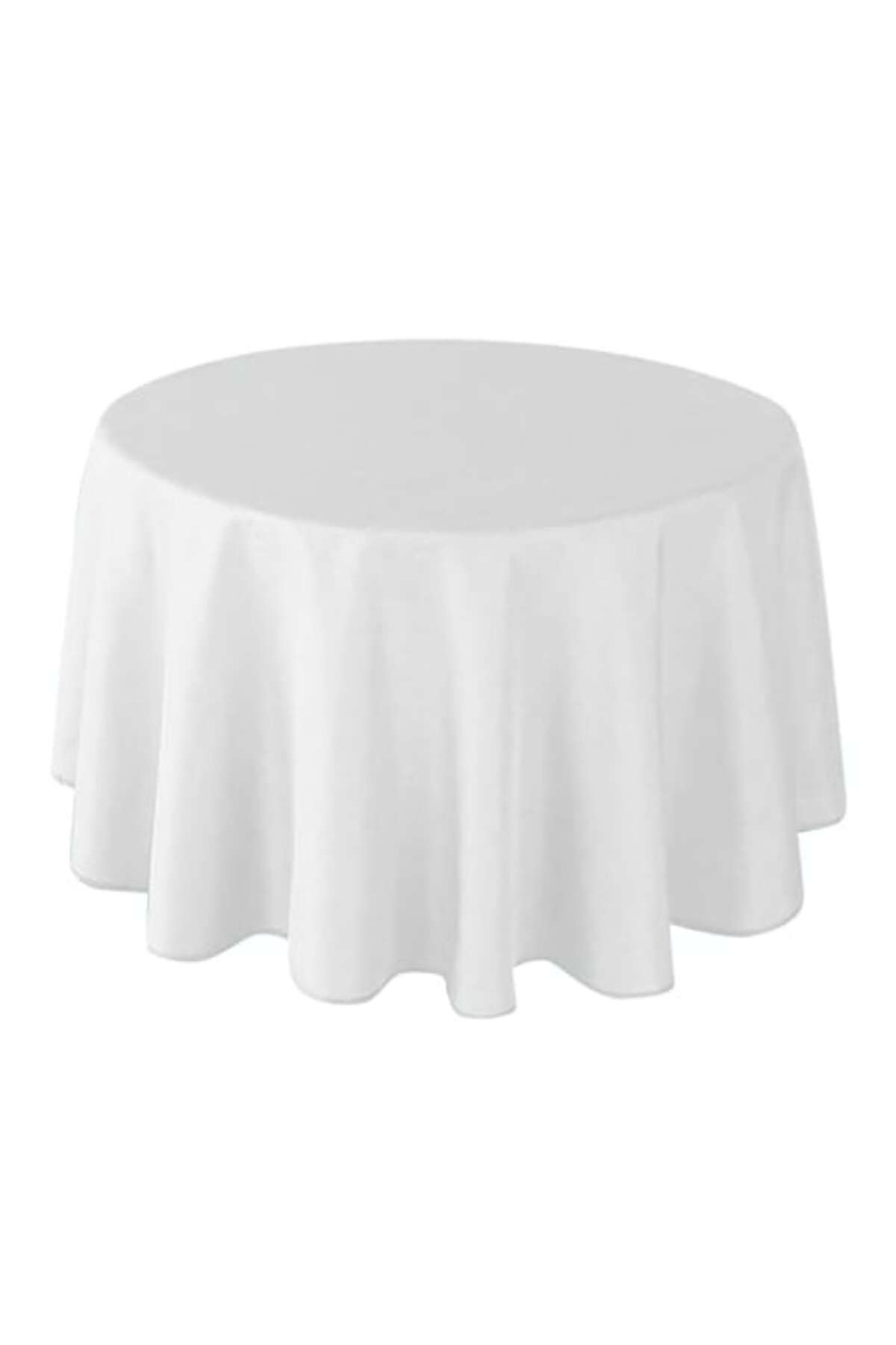 Fotografie produs: Fata de masa rotunda Gogou, poliester, 160 cm, alb