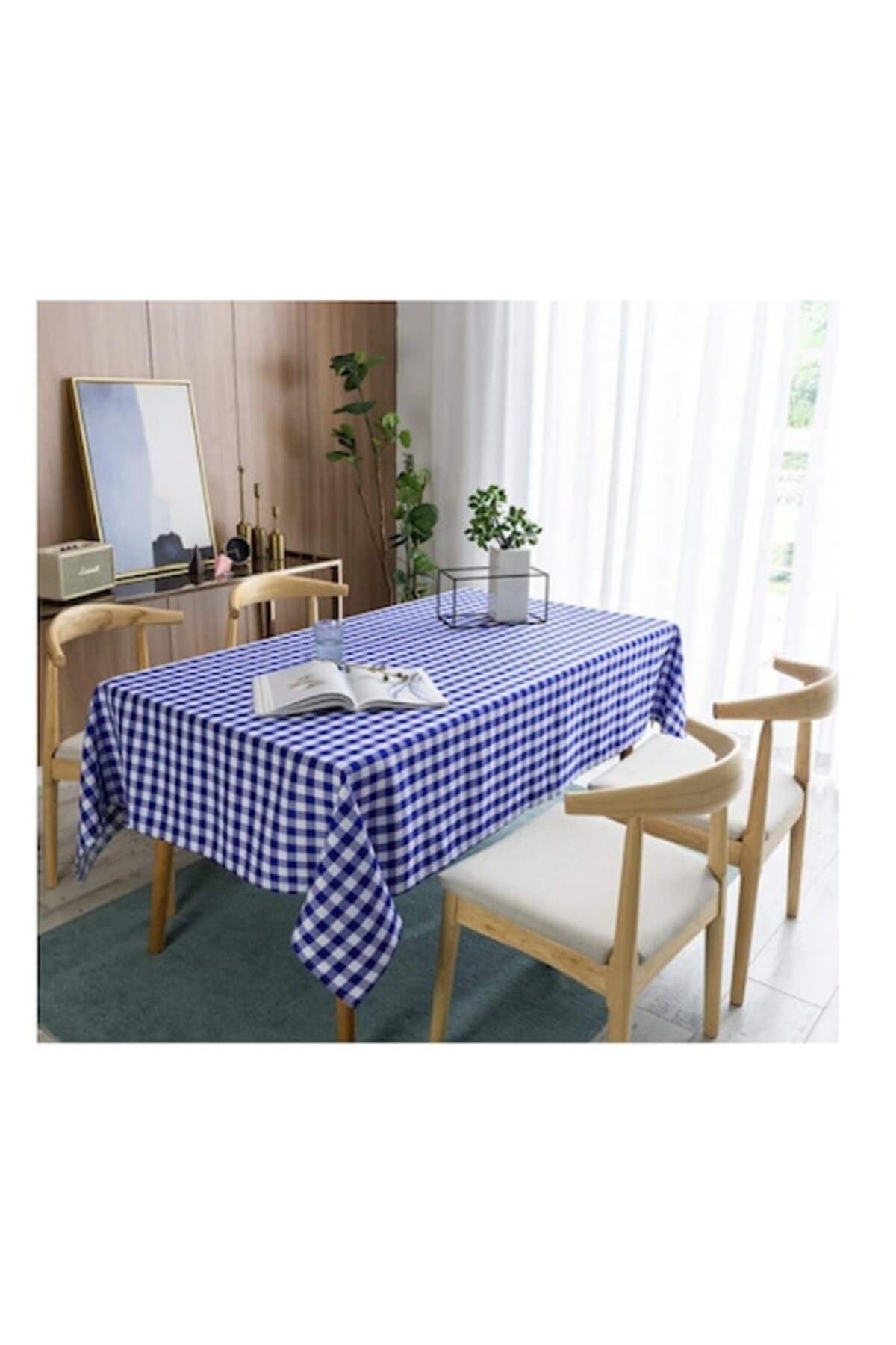 Fotografie produs: Fata de masa textila model geometric 160 x 180 cm albastra