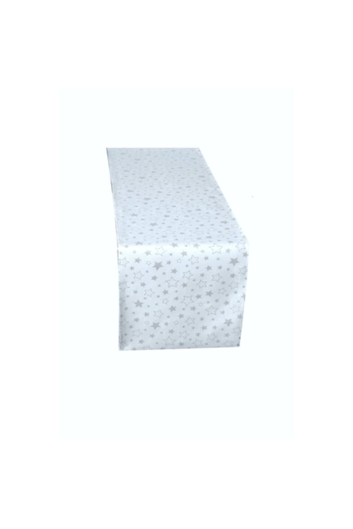 Fotografie produs: Fata de masa, Traversa stele argintiu Craciun, 30 x 130 cm