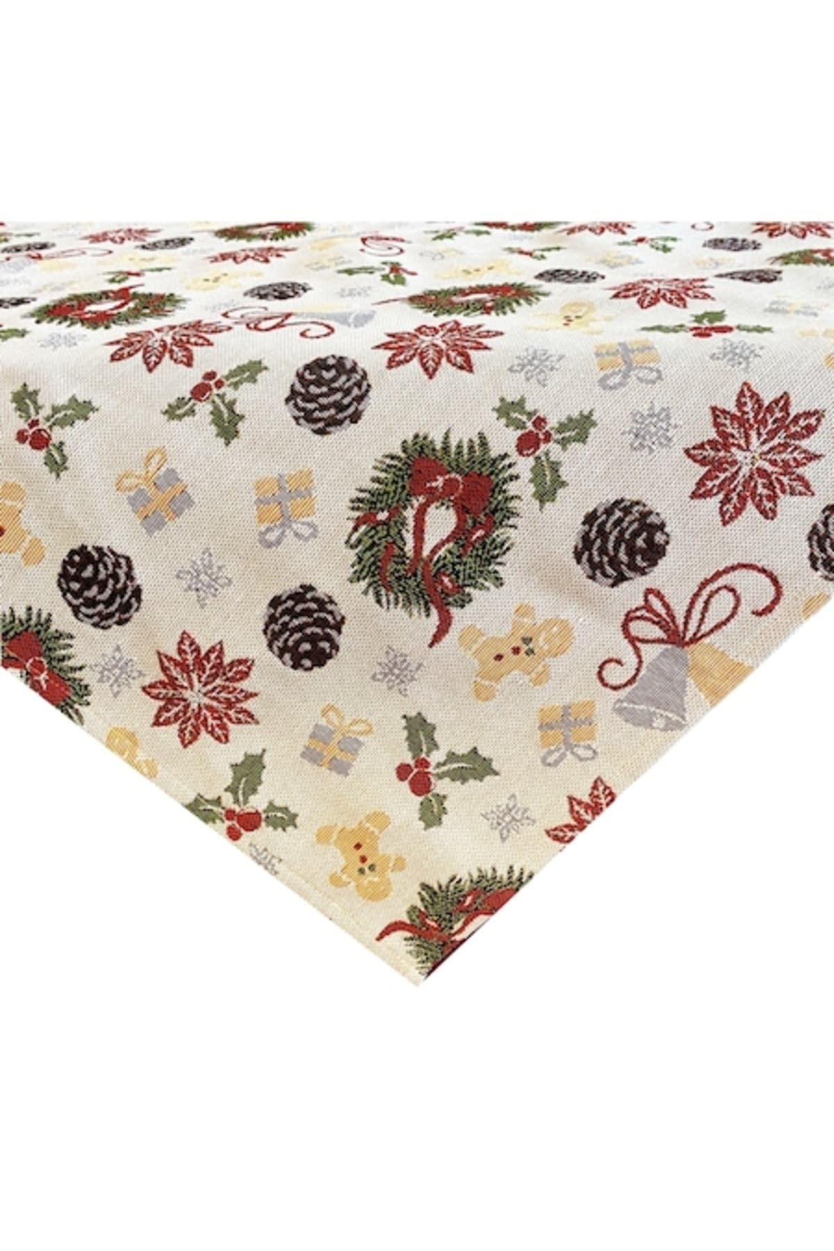 Fotografie produs: Fata de masa Dekoratex, 80x80 cm, GINGER tesatura tip goblen, cu motive de Craciun - Multicolor