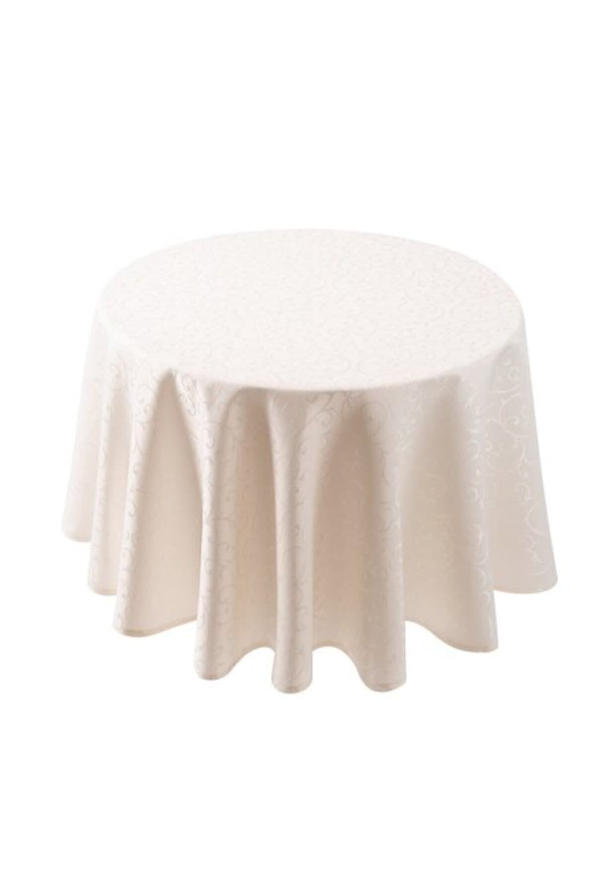 Fotografie produs: Fata de masa, Textilia, Jacquard, Teflonat, ivory, rotund D155 cm - Bej