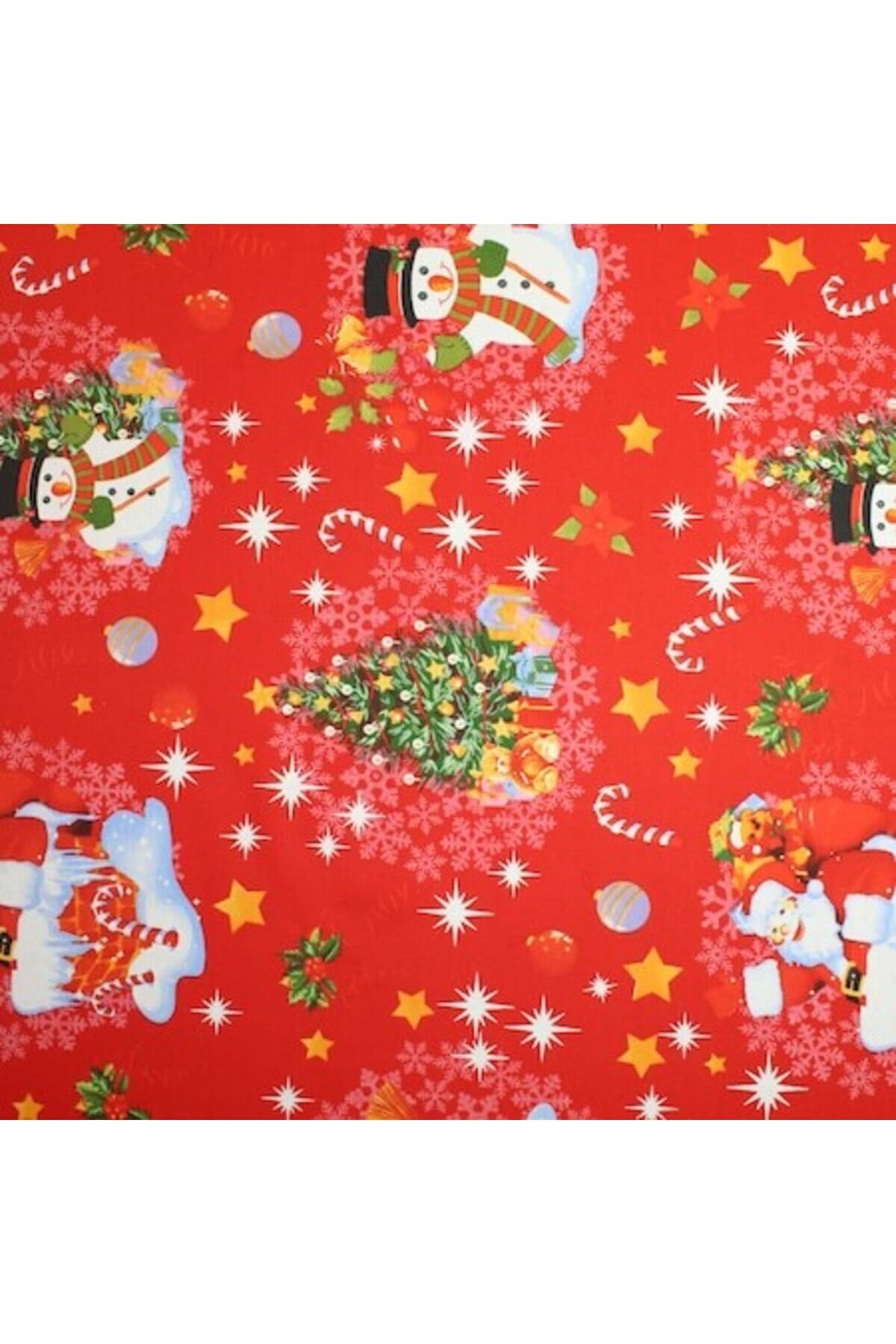 Fotografie produs: Fata de masa de Craciun, 100% bumbac, rosie - 150x260cm - Rosu