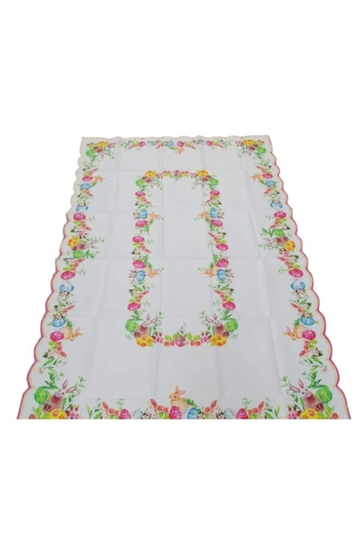 Fotografie produs: Fata de masa cu tematica de Paste si iepurasi, material textil 150x220cm - Concept E Efrall - Alb