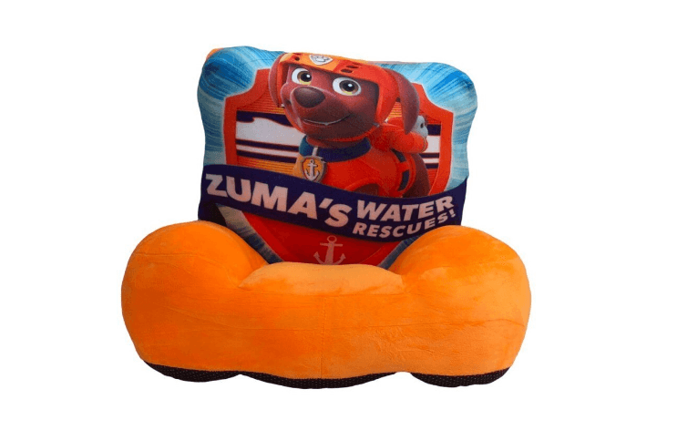 Fotografie produs: Fotoliu din plus catifelat pentru copii cu spatar 3D, Paw patrol Zuma, 50 cm, portocaliu Concept E Efrall - Portocaliu