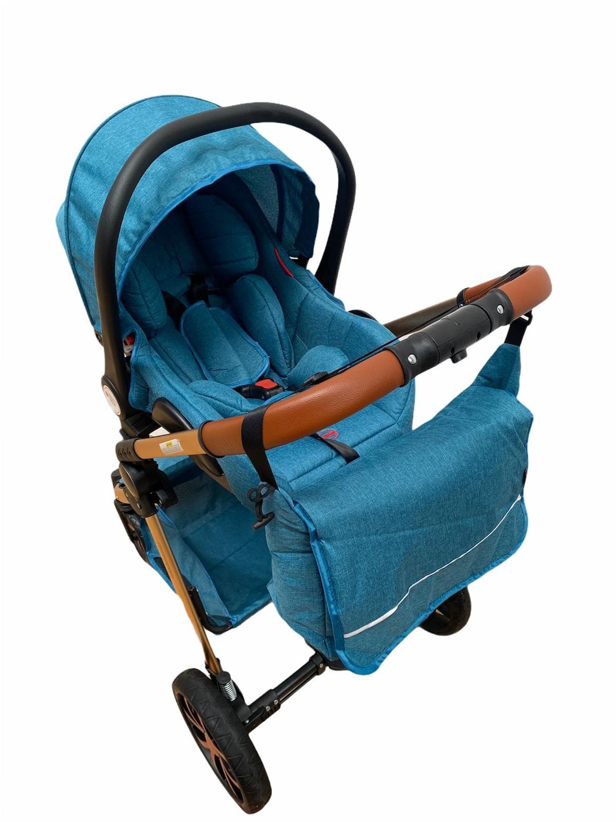 Carucior 3 in 1, Landou/Parte sport si Scoica, cadru din aluminiu si suspensii, albastru-Concept E Efrall